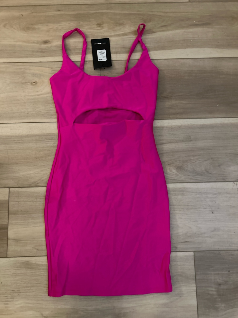 Fashion Nova Hot Pink Cutout Spaghetti Strap Mini Dress